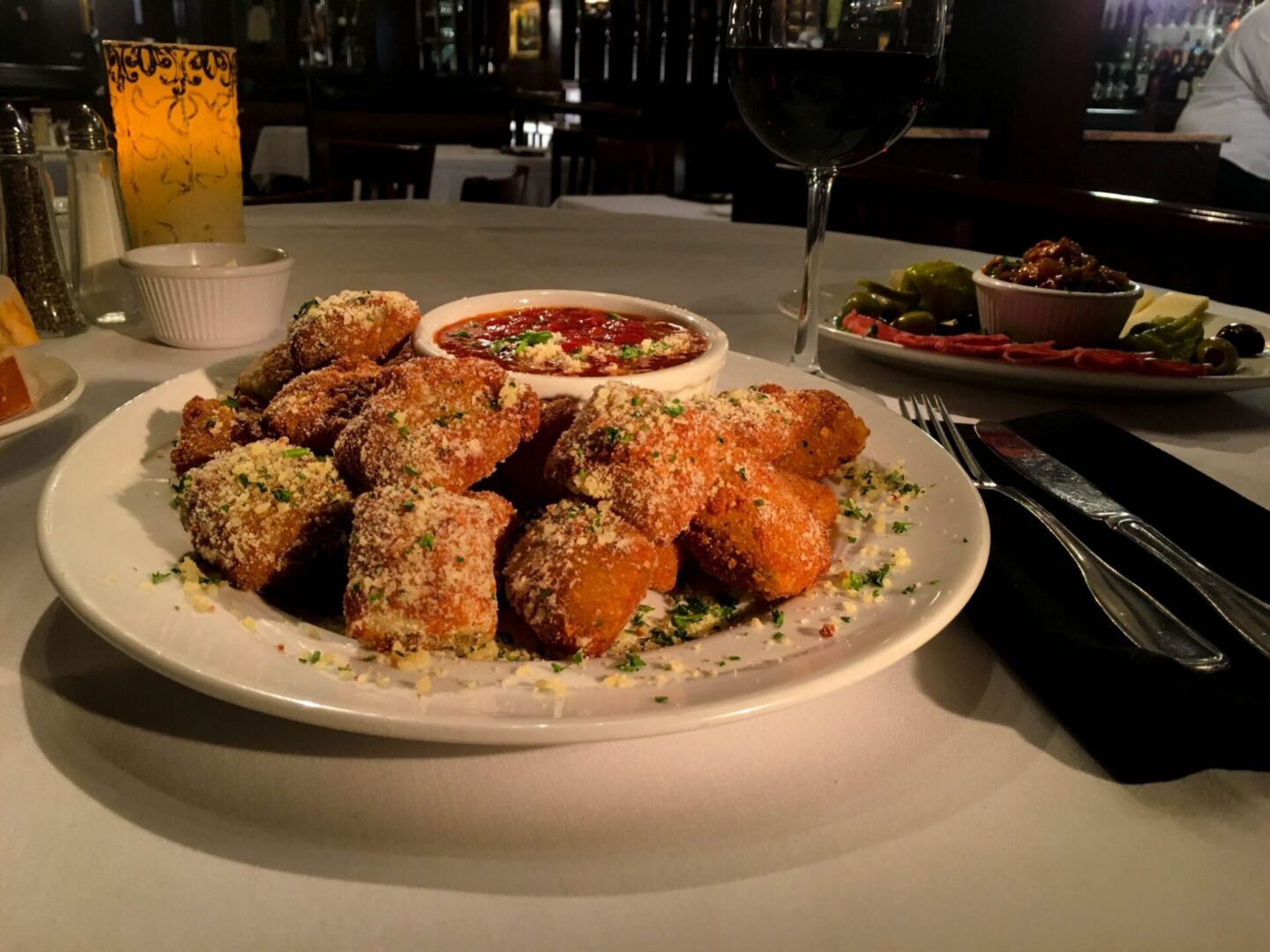 Crispy bites on a white plate