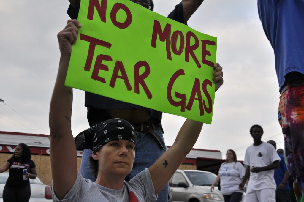 Activist advocating against tear gas use