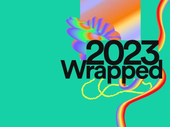 Vibrant 2023 Wrapped text and graphics