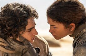 Close-up of two people in intense stare