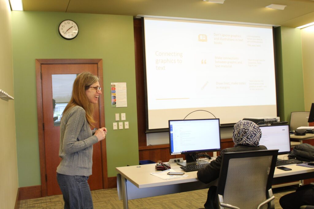 Classroom presentation with students and teacher