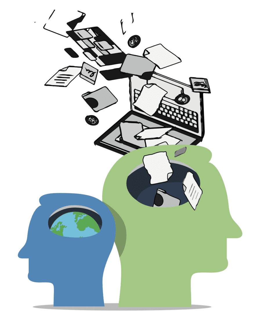 Technology and knowledge exchange illustration