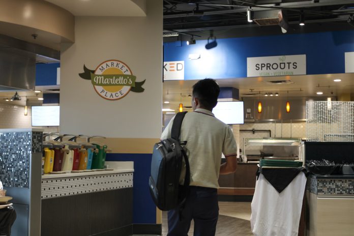 Person walking in food court