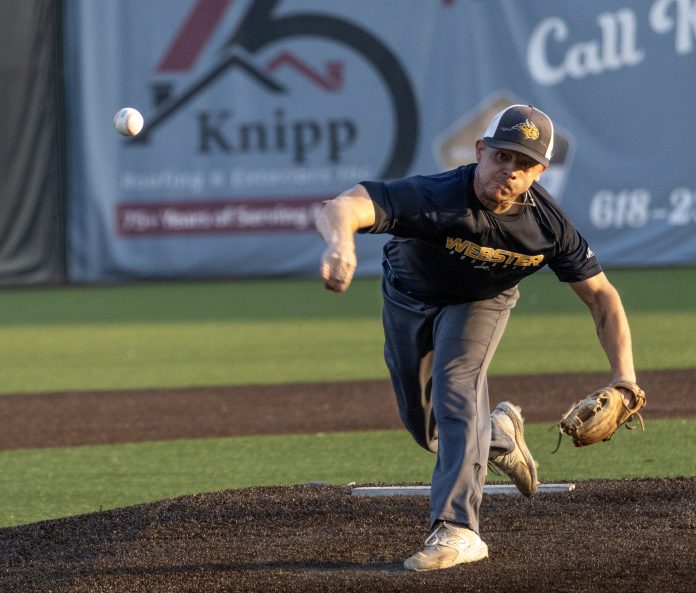 Athlete pitching on the mound