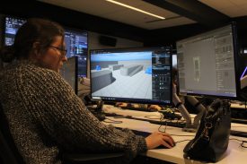 Woman working on digital 3D project
