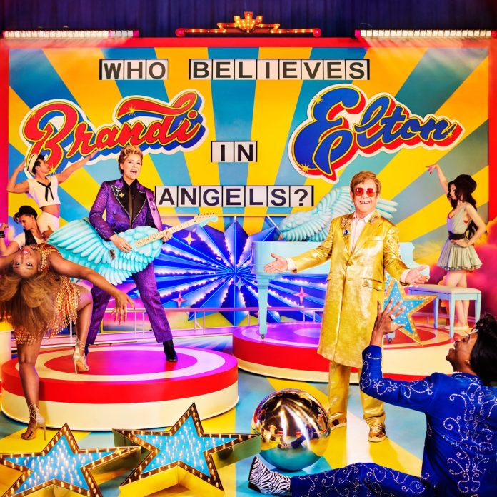 Vibrant show with performers and bold lettering