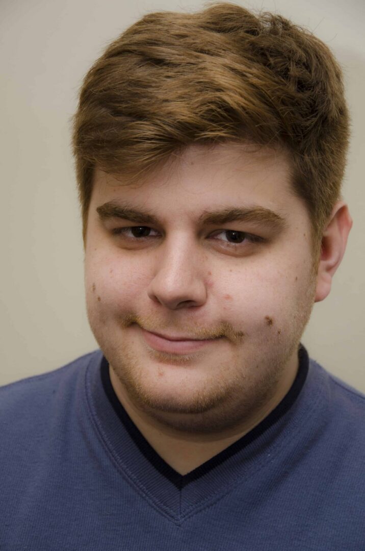 Young man with short brown hair
