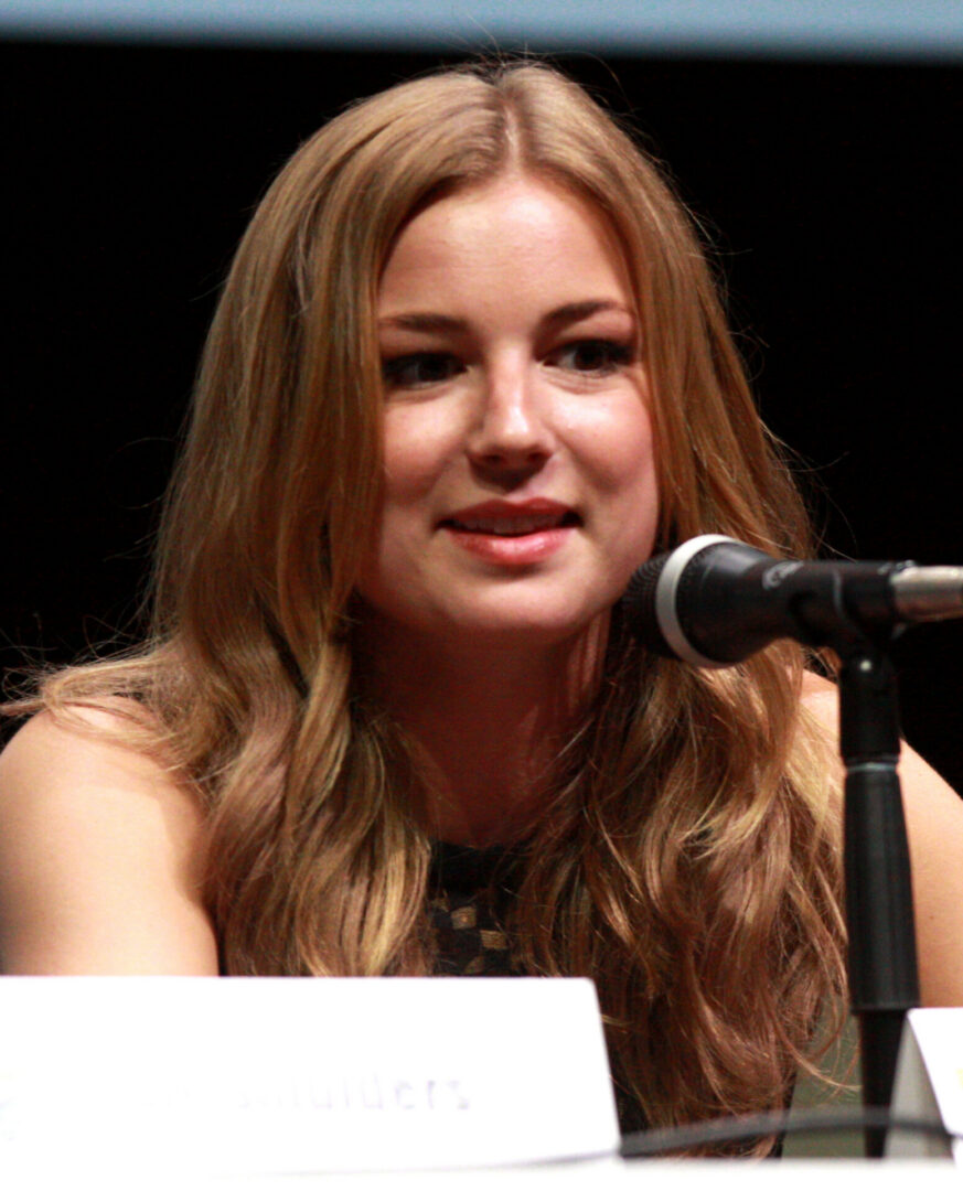 Female speaker at an event