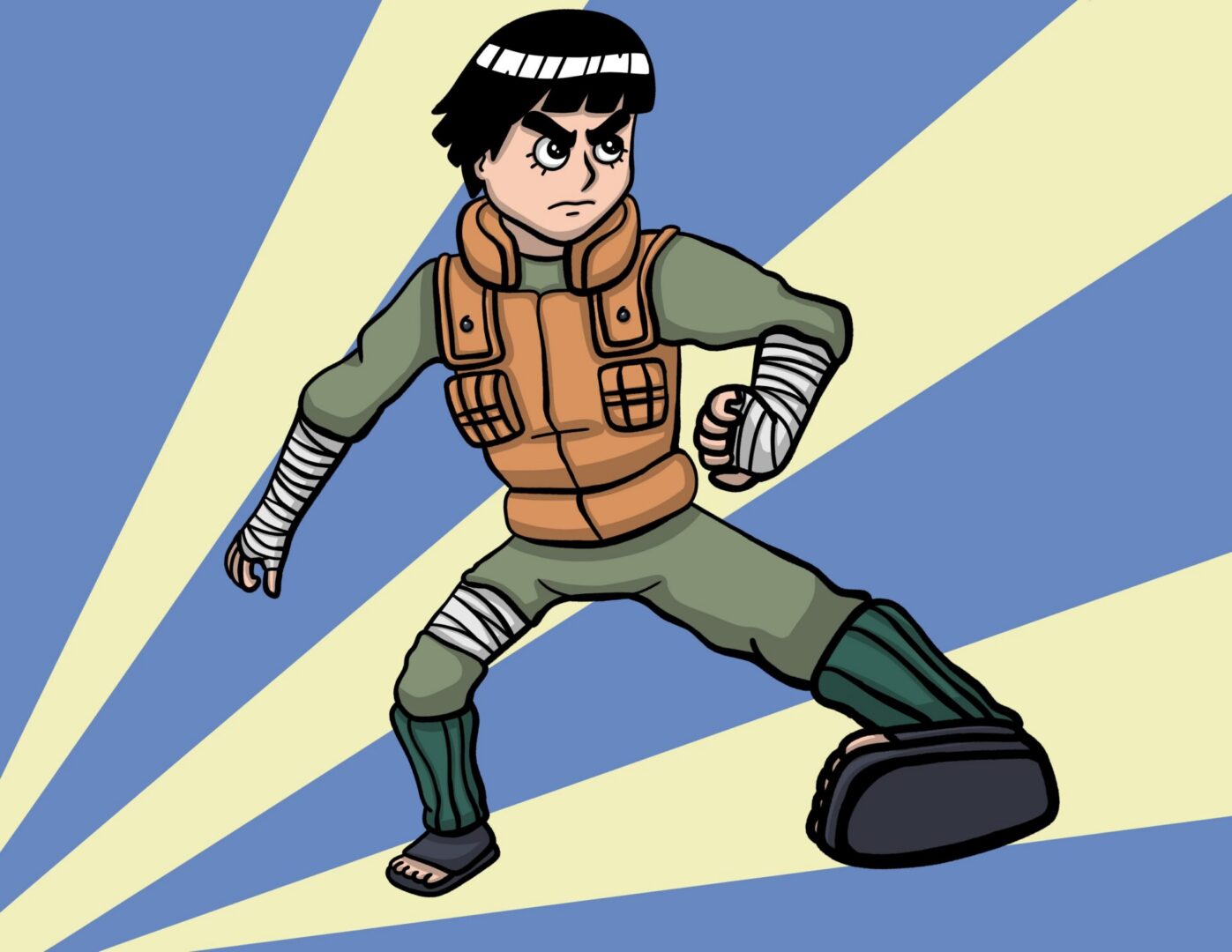 Cartoon ninja ready for action