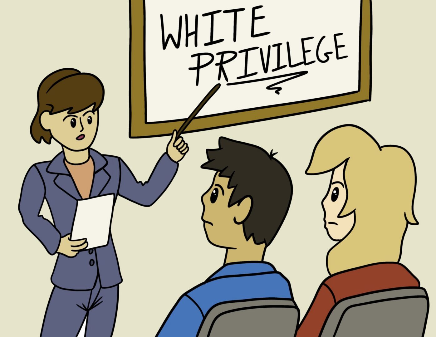 Audience learning about white privilege