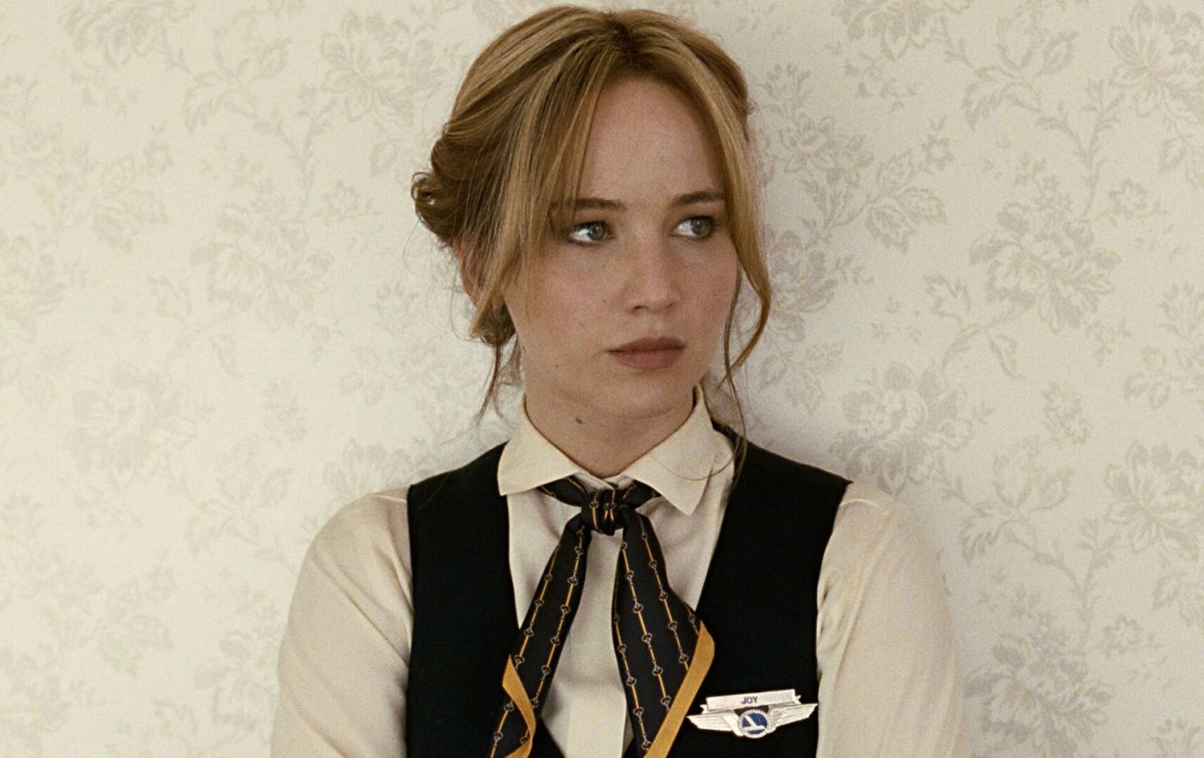 Airline staff wearing a scarf