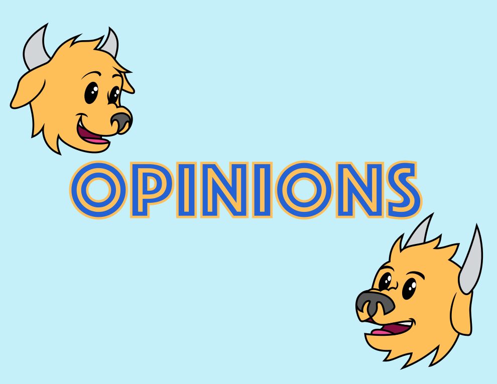 Cartoon animals with "Opinions" text