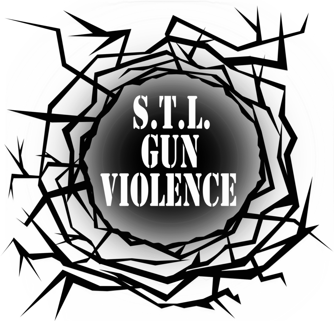 Black and white gun violence illustration