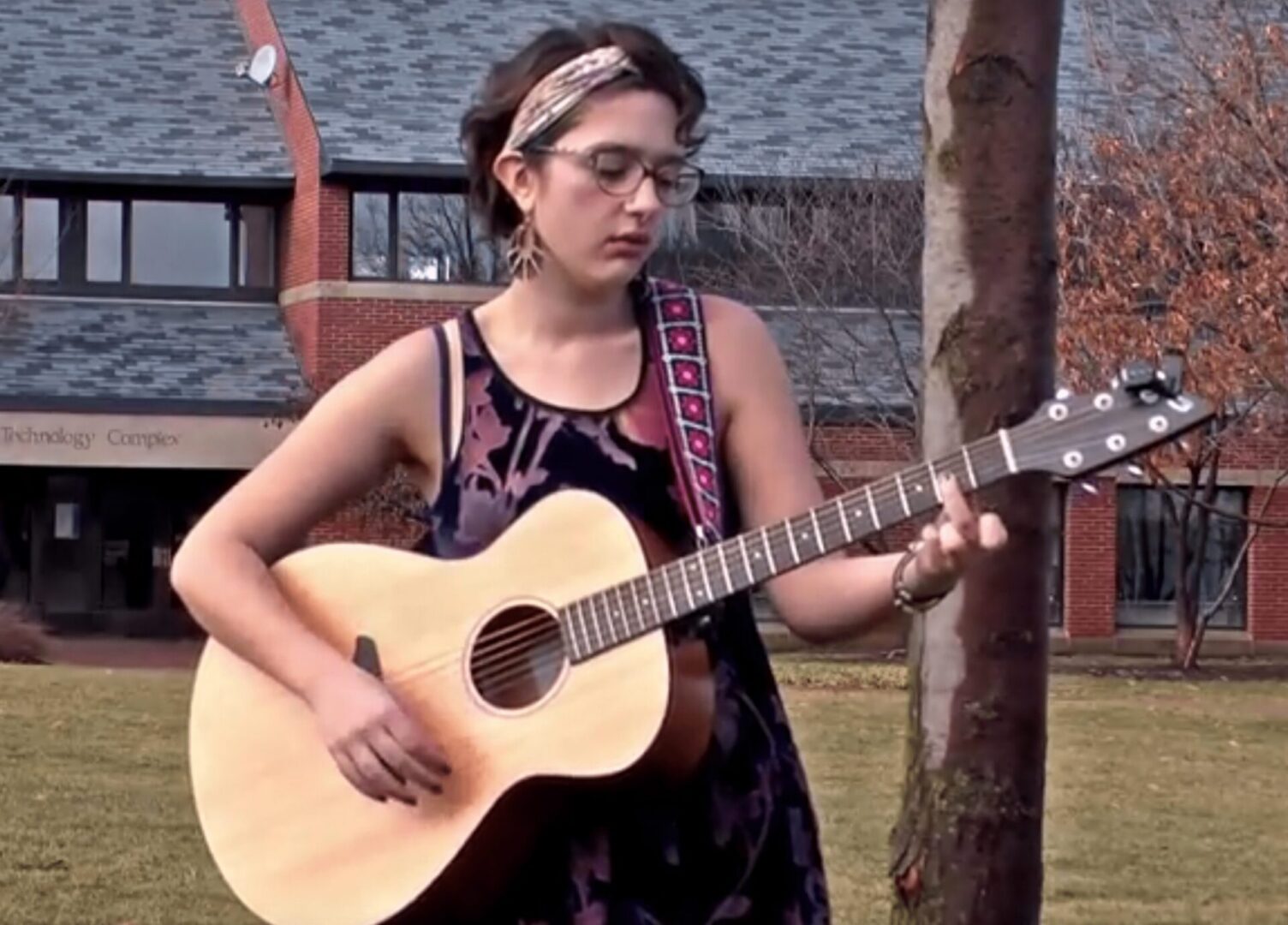 Musician performing in a park