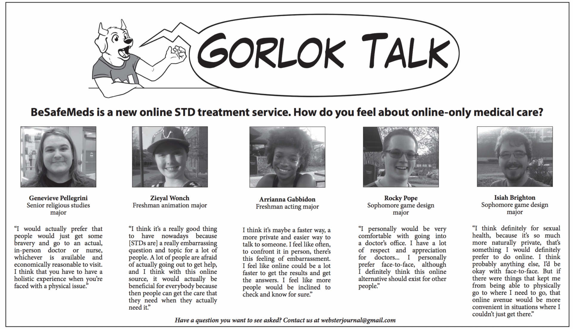 Student opinions on online STD treatment services