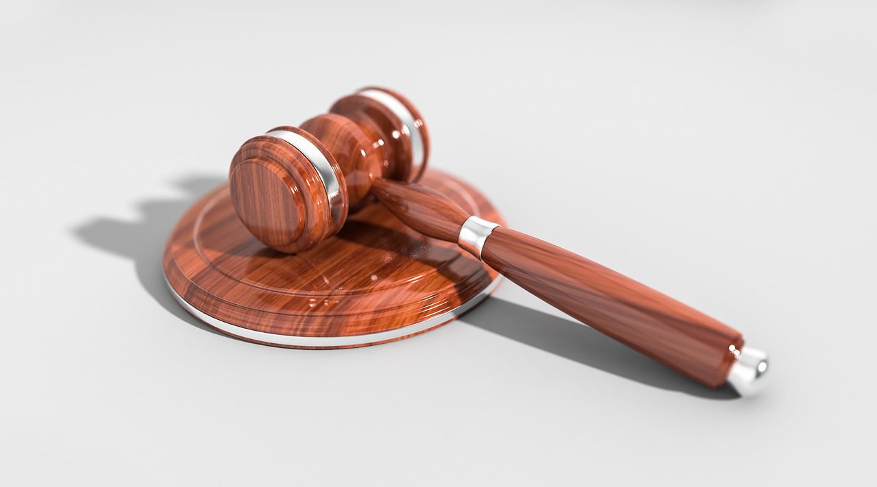 Judge's gavel on white background
