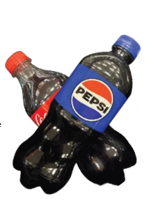 Two competing soda brands together