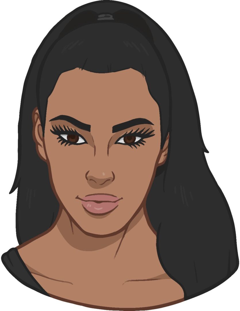 Illustration of a woman with long hair