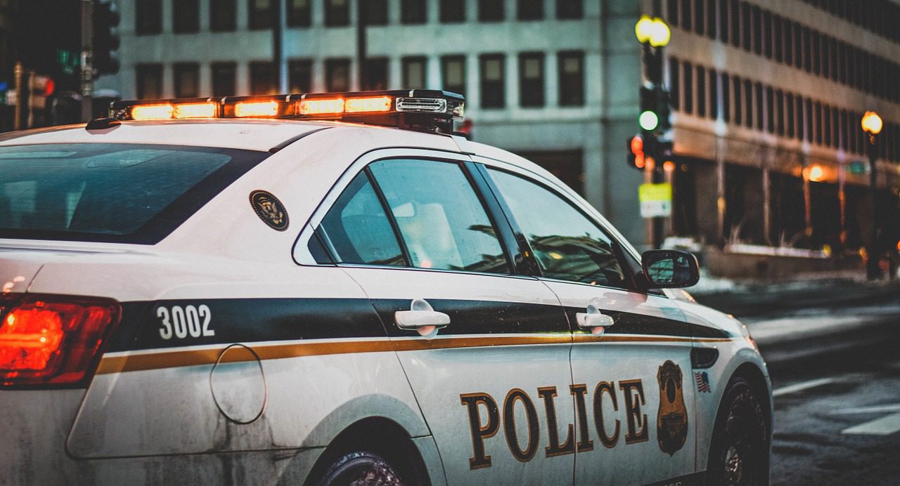 Urban police vehicle in action