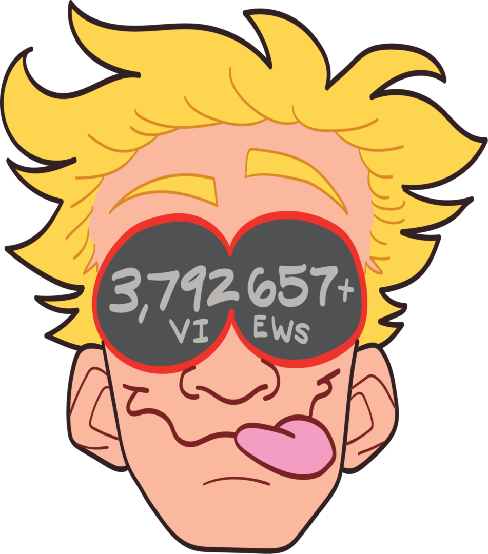 Funky cartoon glasses with numbers