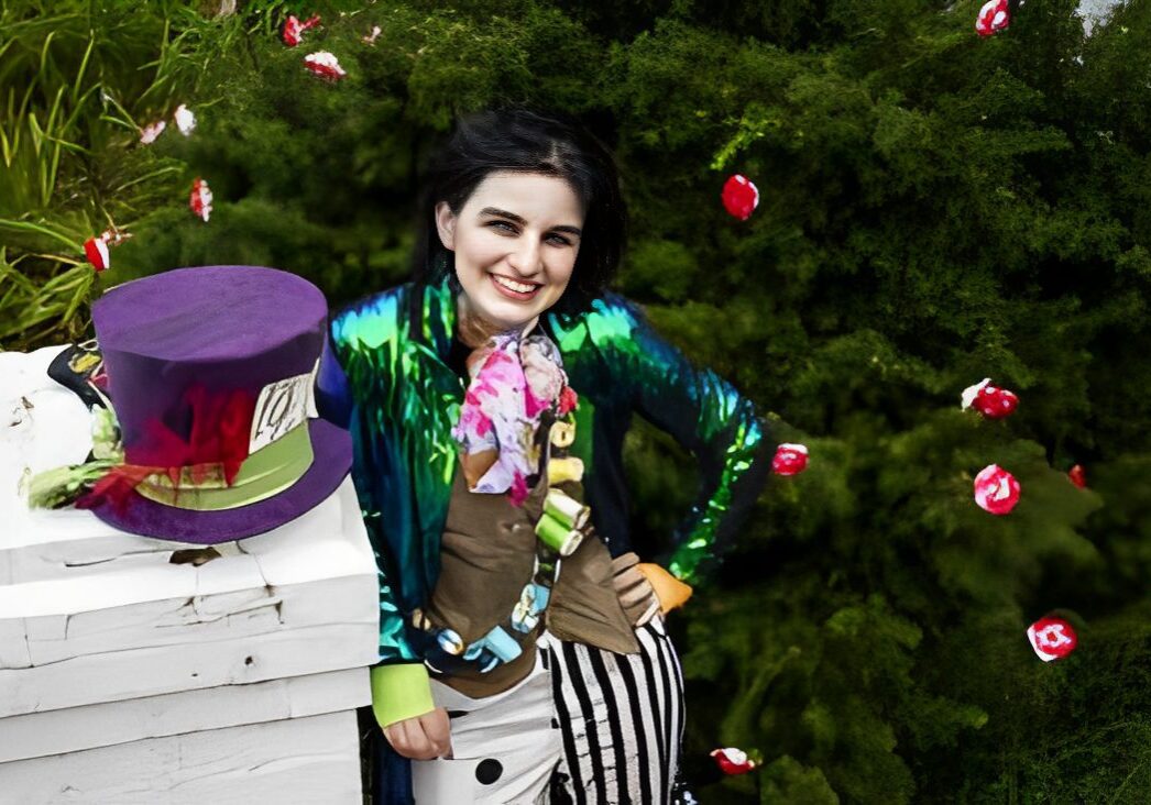 Cosplay with colorful attire and props