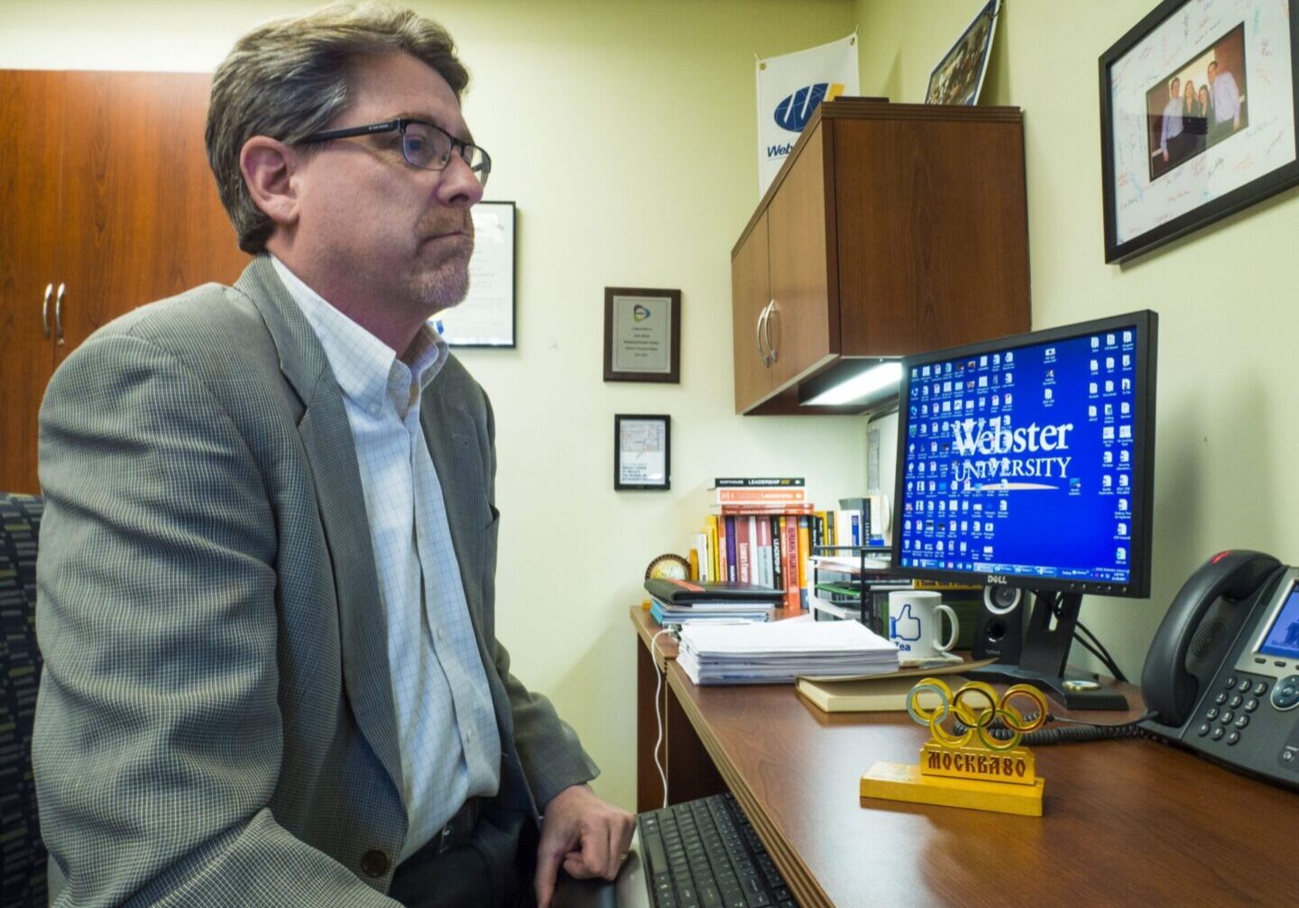 Man working at office desk