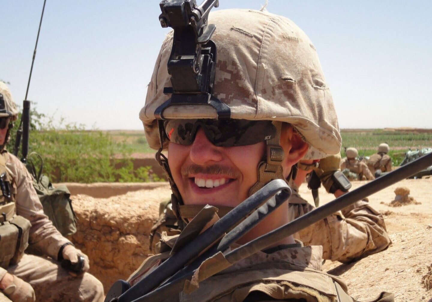 Soldier with helmet and gear