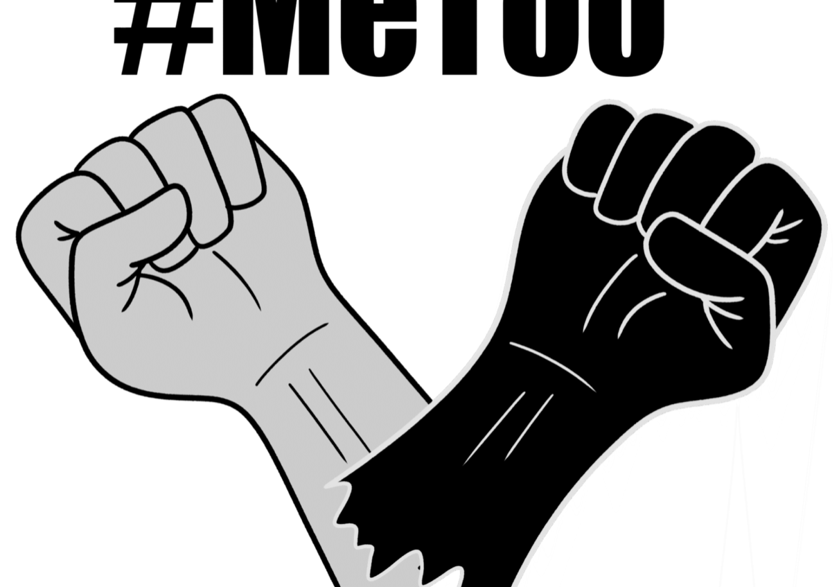 Raised black and white fists illustration