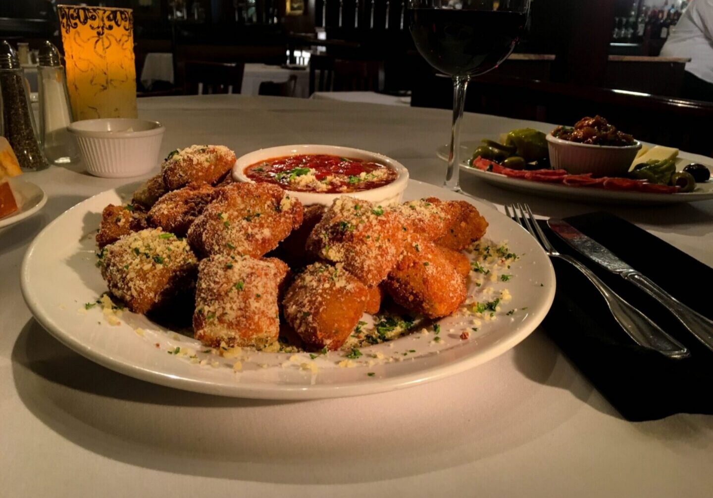 Crispy bites on a white plate