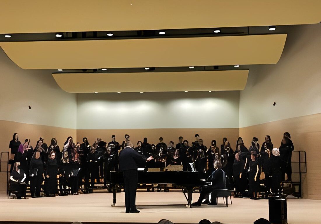 Musical concert with choir and piano