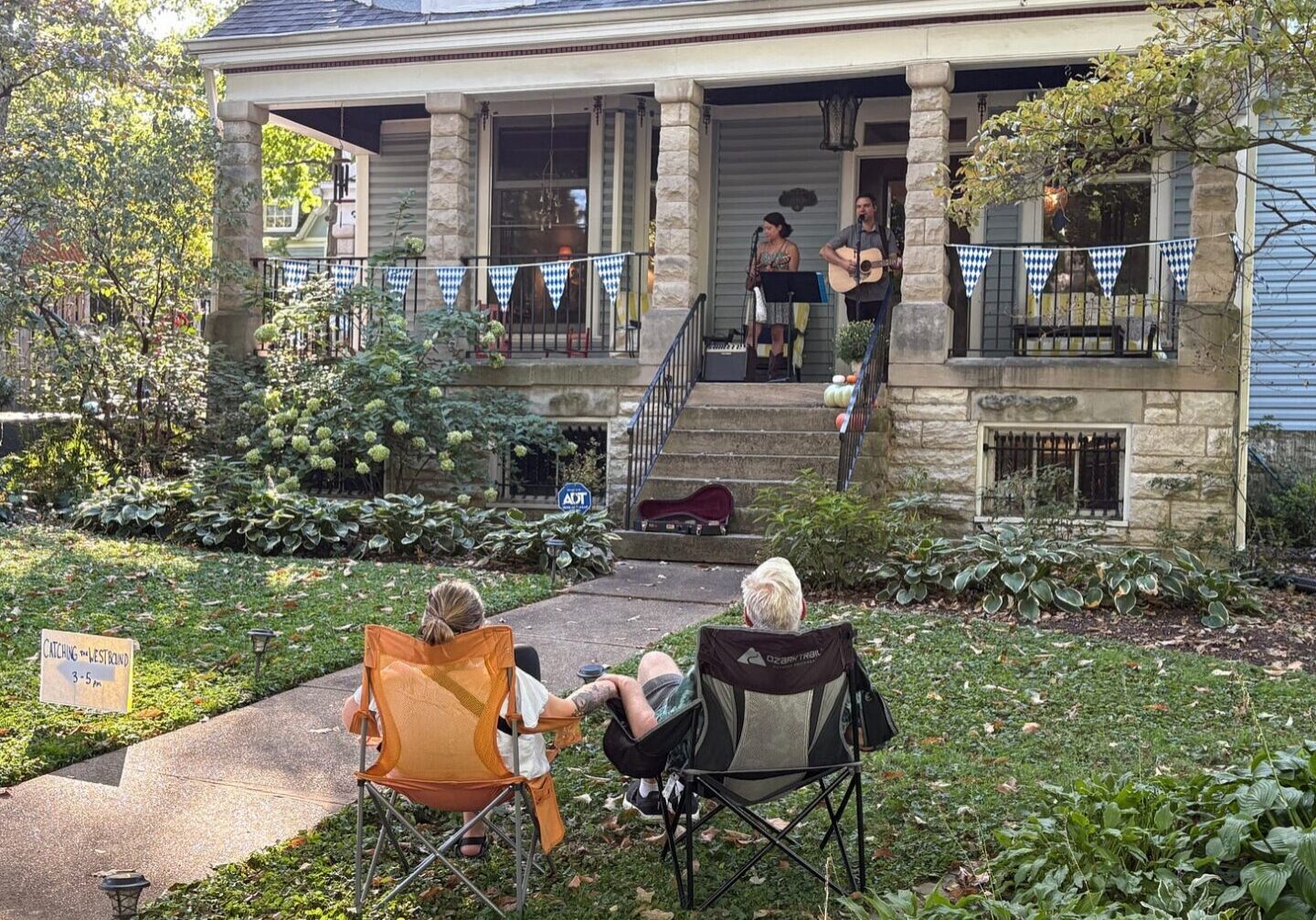 Webster Groves residents gather in the Old Orchard neighborhood for the sixth annual Porchfest. Photo by Jacqueline Lynch