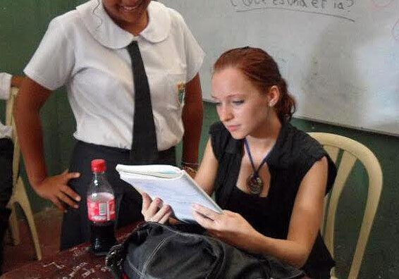 Classroom discussion between teacher and student