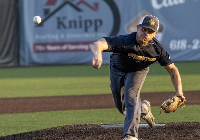 Athlete pitching on the mound