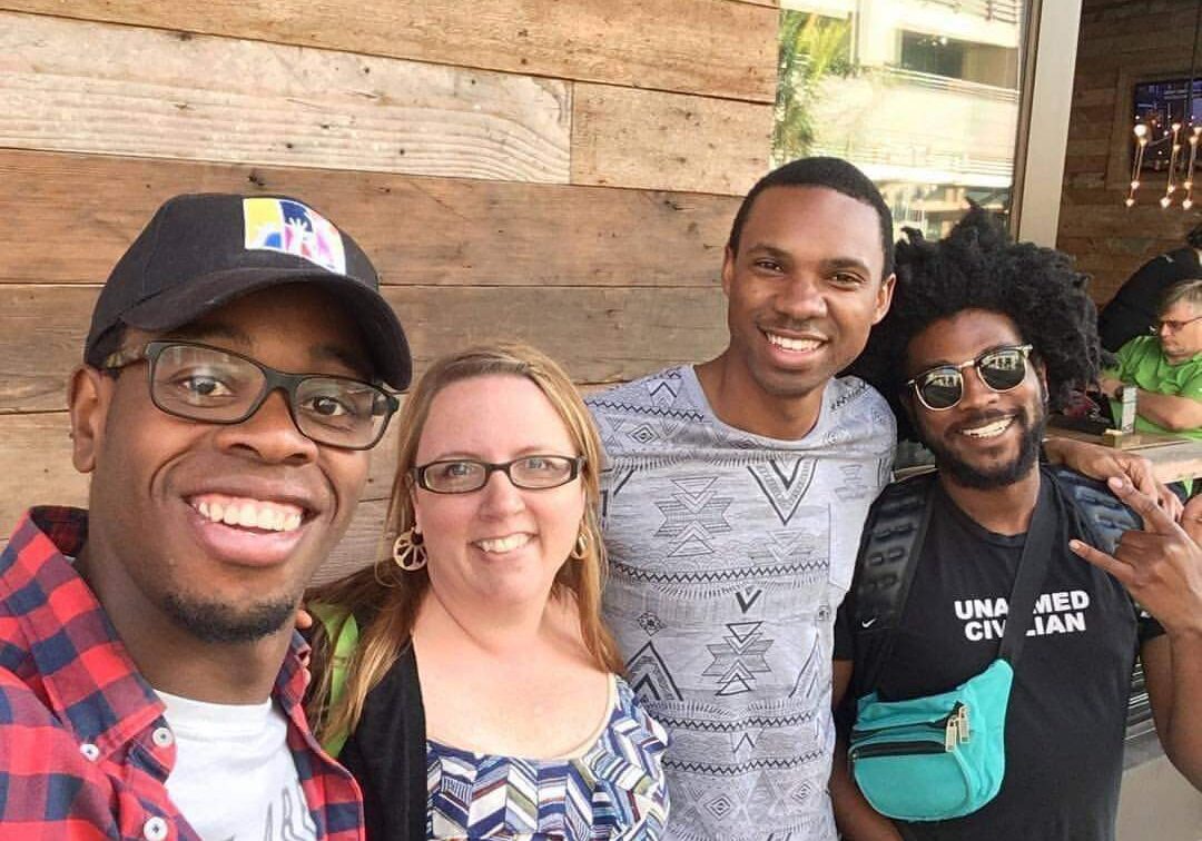Group of friends smiling together