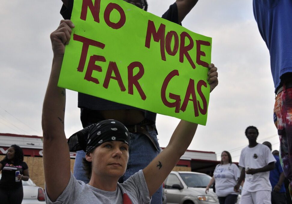 Activist advocating against tear gas use