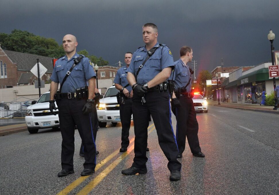 Officers patrolling during cloudy weather