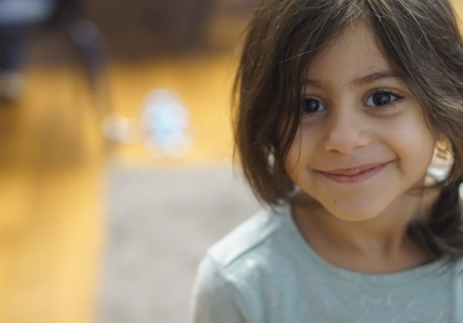 Happy child with a playful expression