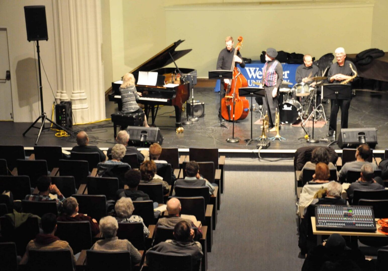 Audience watching live jazz performance