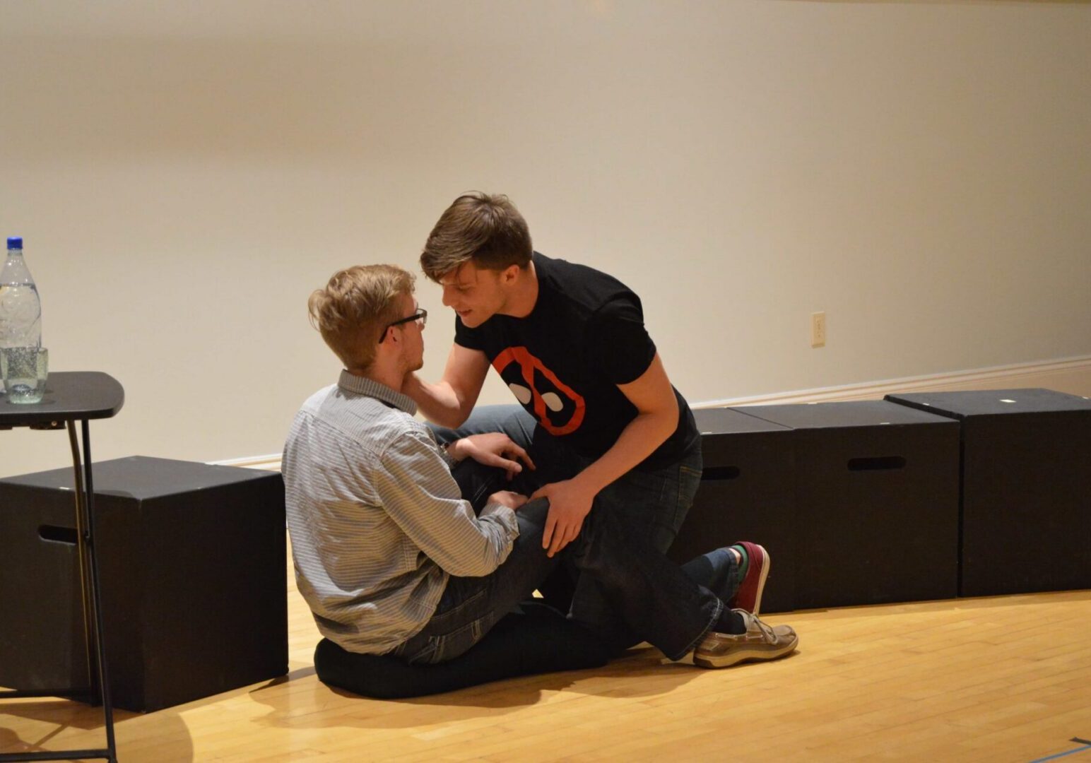 Dramatic scene with two individuals