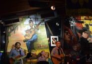 Band entertaining at a cozy bar