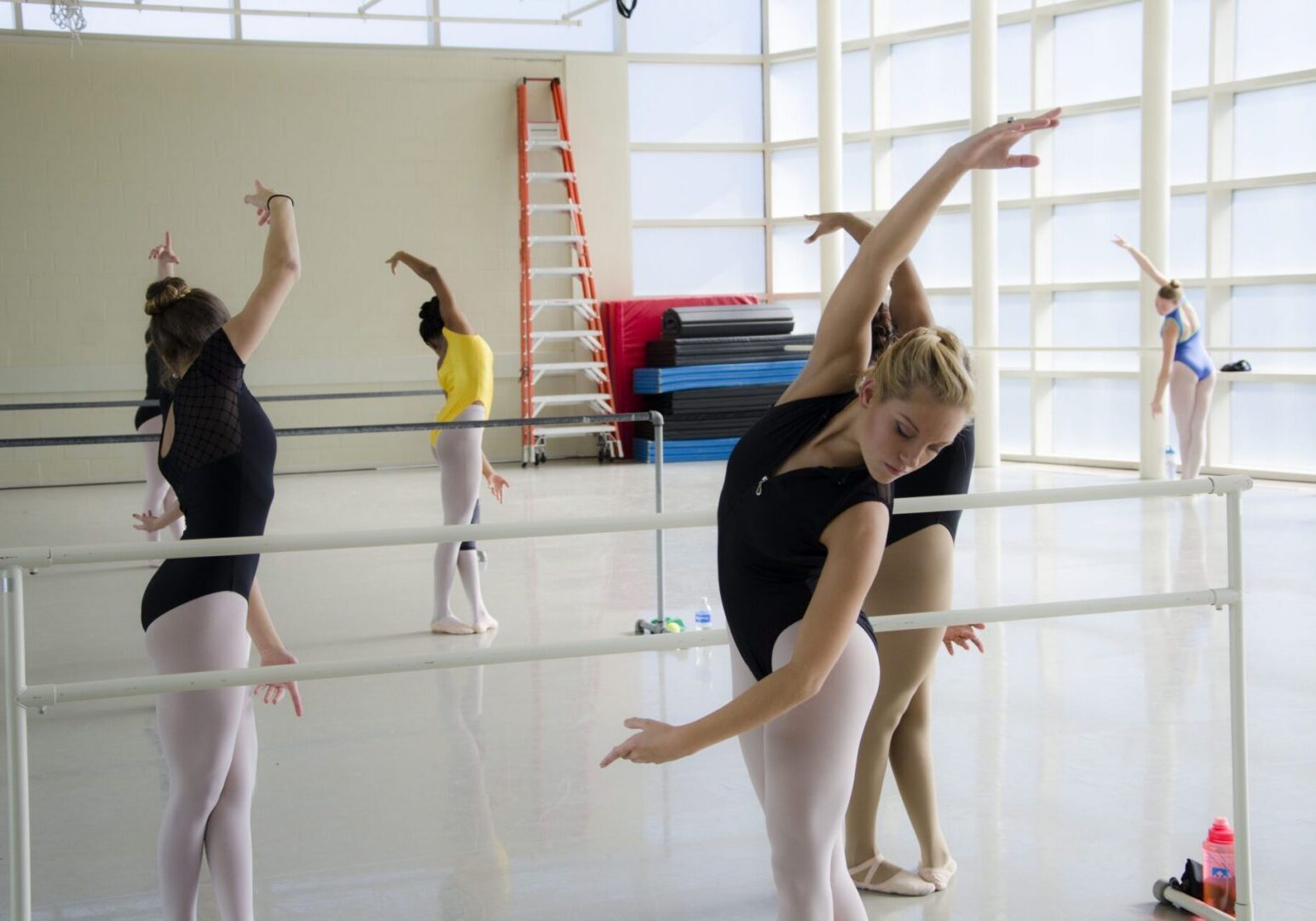 Ballet dancers practicing in studio