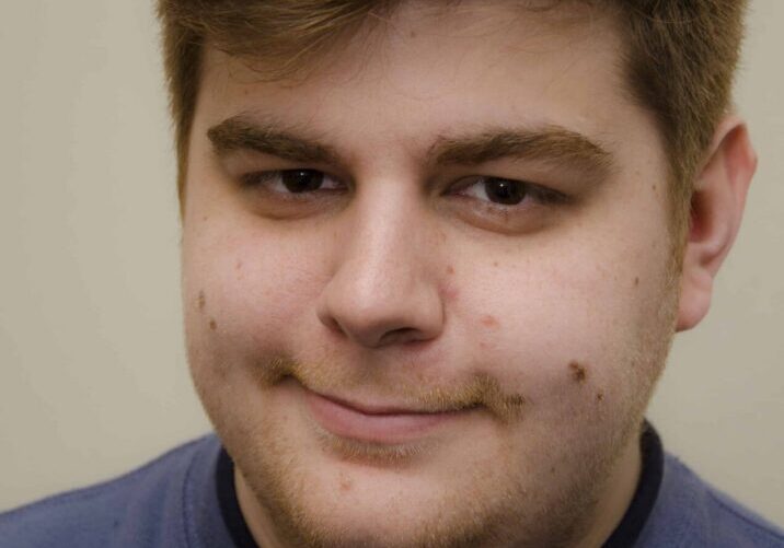 Young man with short brown hair