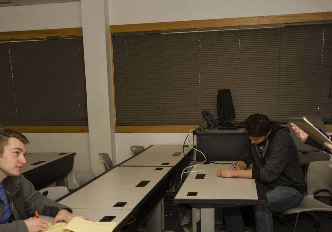 Students engaged in a classroom discussion