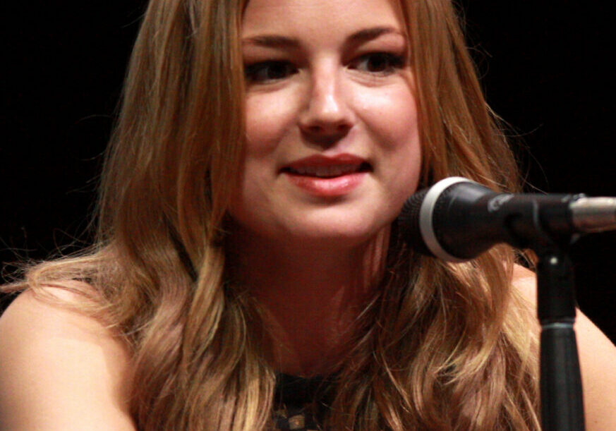 Female speaker at an event