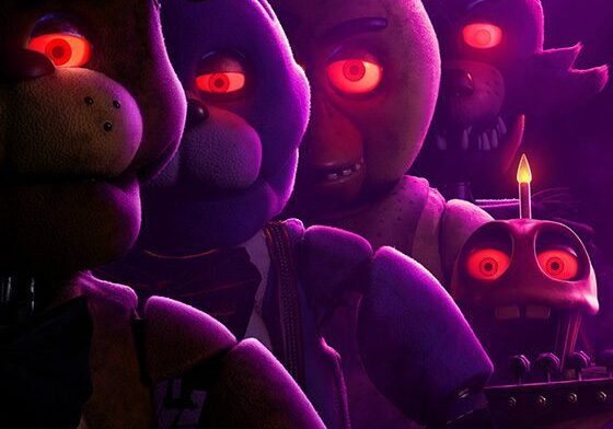 Eerie characters with intense red eyes