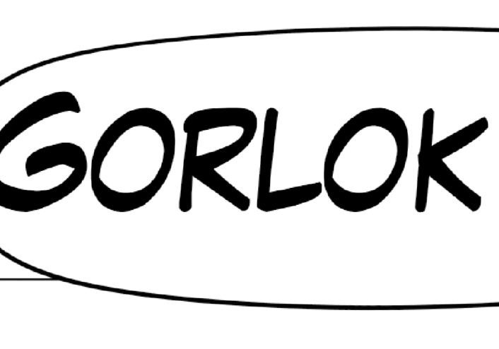 Dog character with speech bubble logo