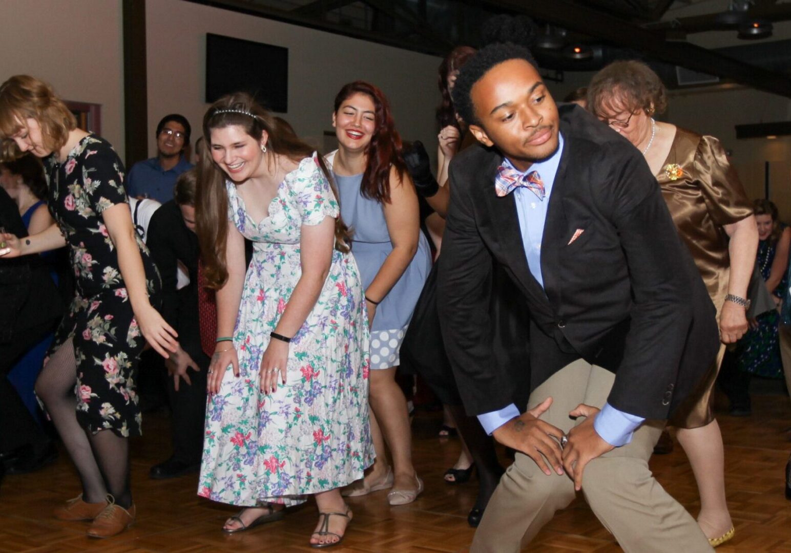 People dancing at lively party