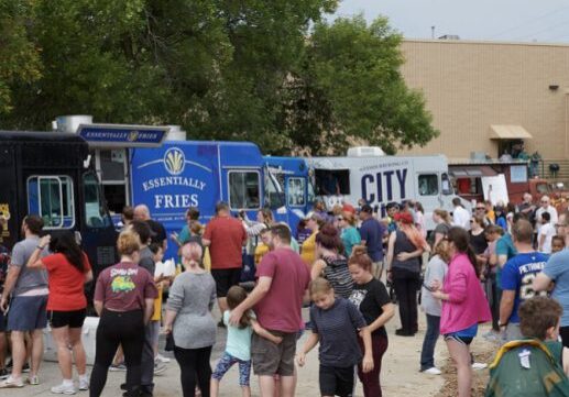 Crowd gathered at food trucks festival
