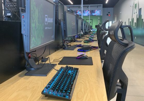 Gaming computers in a row
