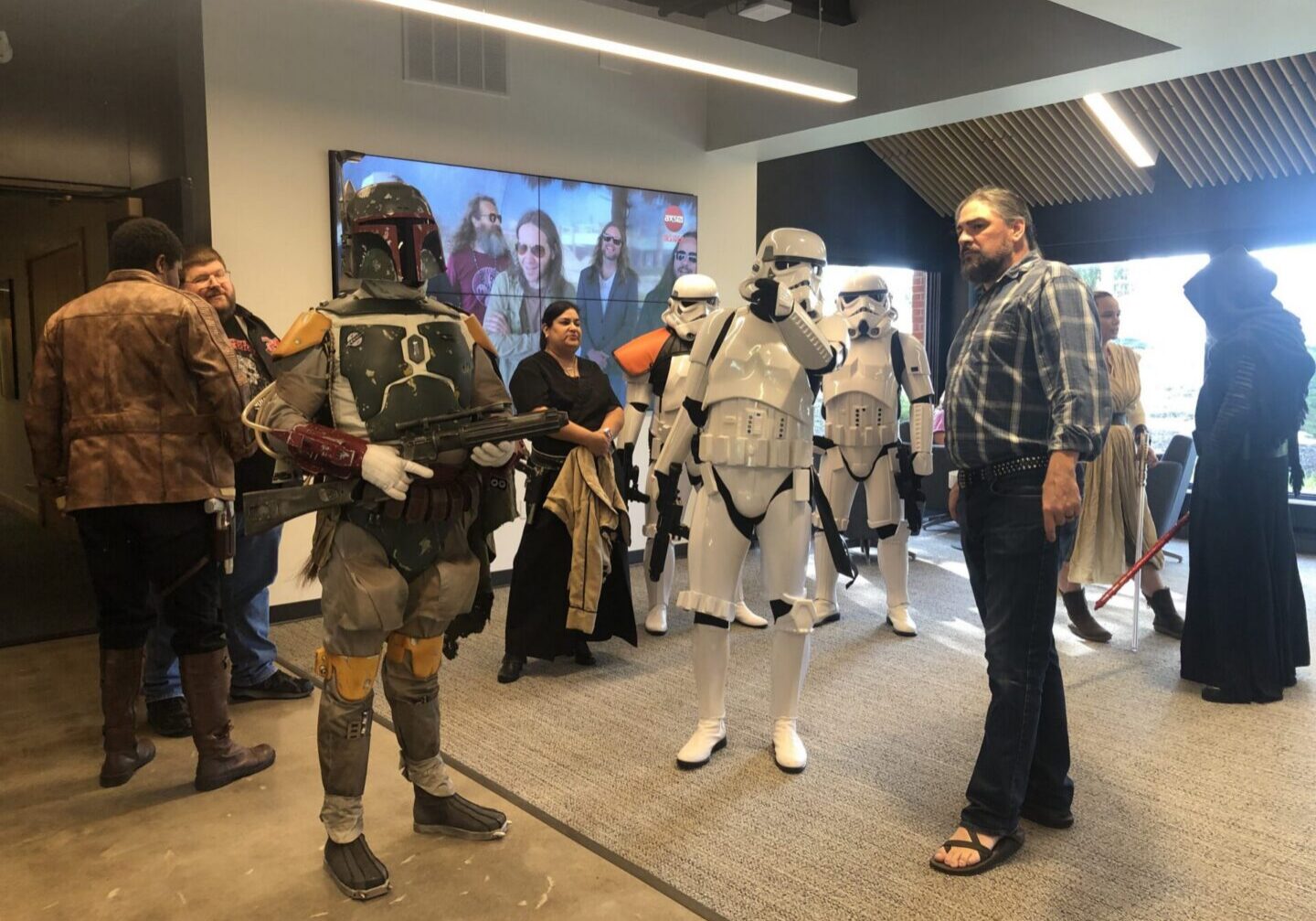 Office event with Star Wars characters